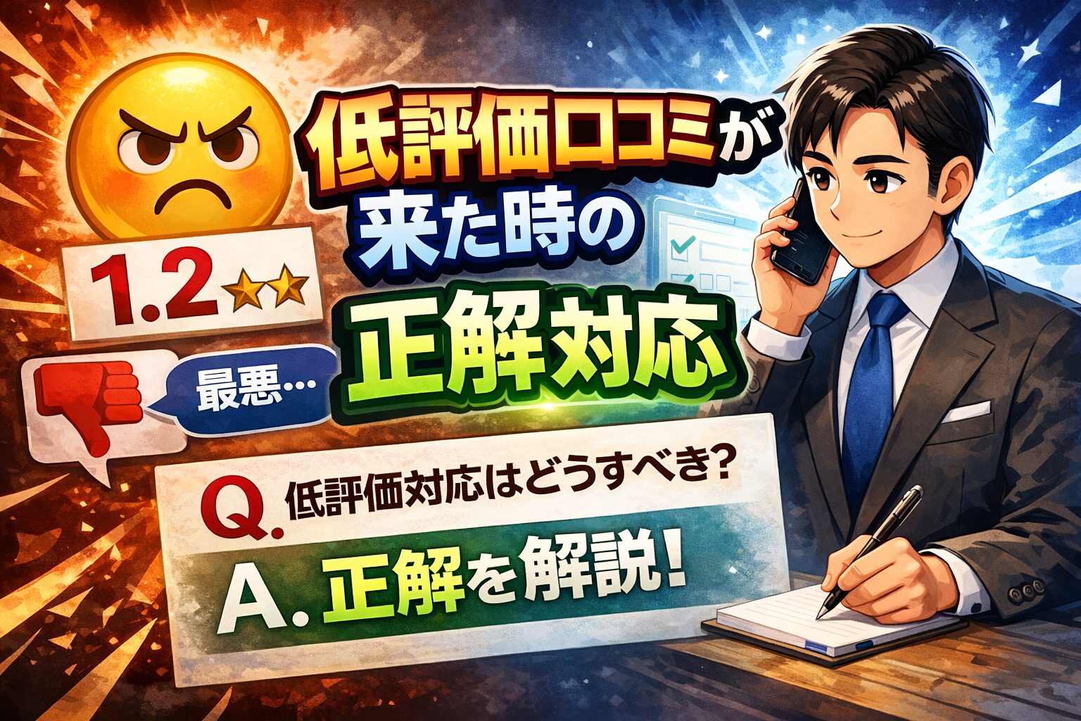 Google低評価口コミの正解対応