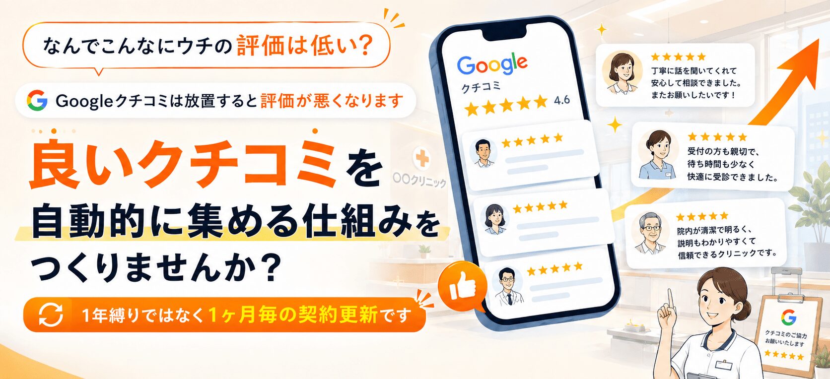 クリニック・歯科医院のGoogle口コミ対策ならクチコミマーケ